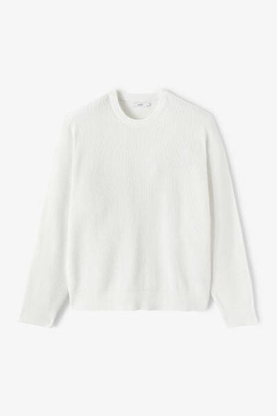 Pull col rond jeux de points fantaisie