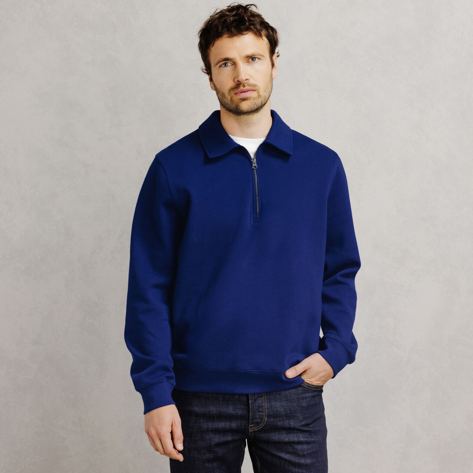 Sweater met polokraag en rits