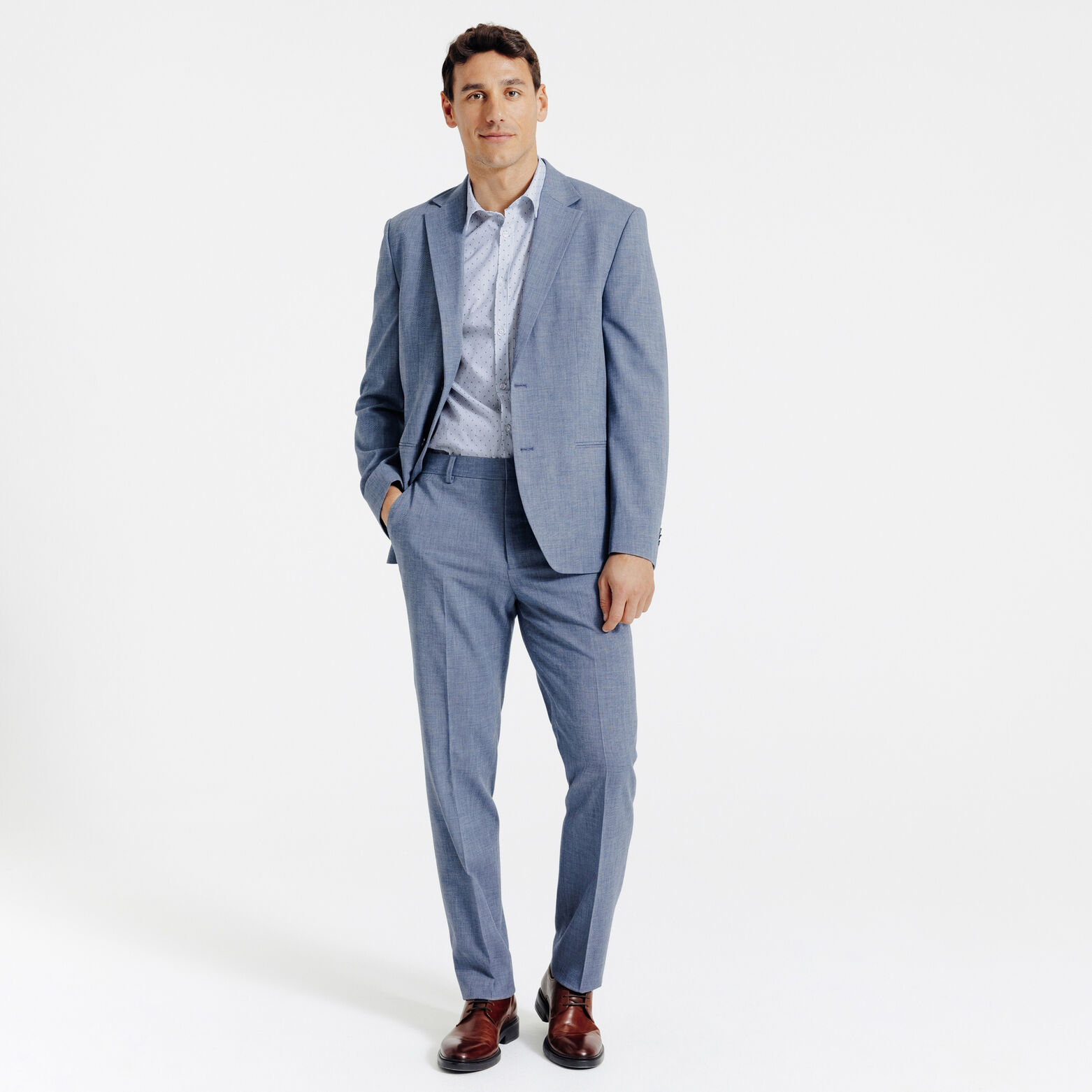 Chemisette en coton imprim&eacute; g&eacute;om&eacute;trique slim