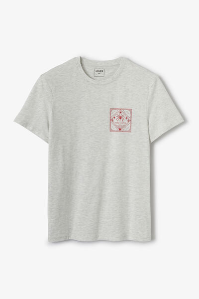 Tee shirt imprim&eacute; palmier col rond
