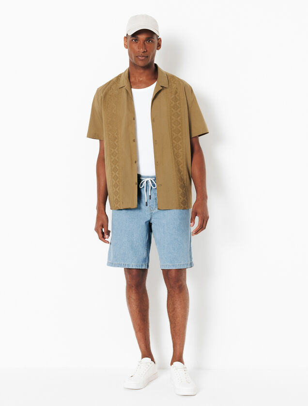 Short en jean détail charpentier