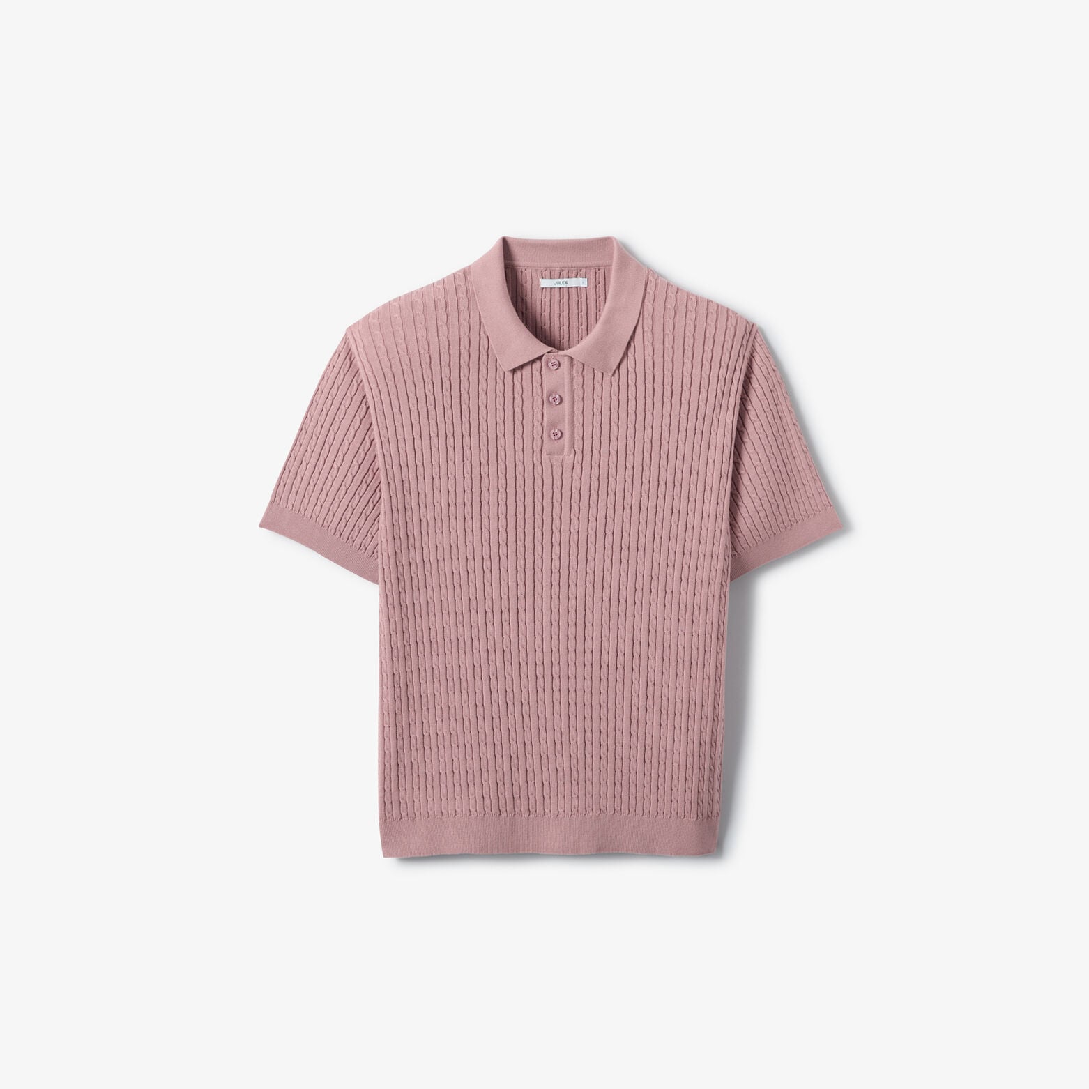 Polo en maille manches courtes torsad&eacute;