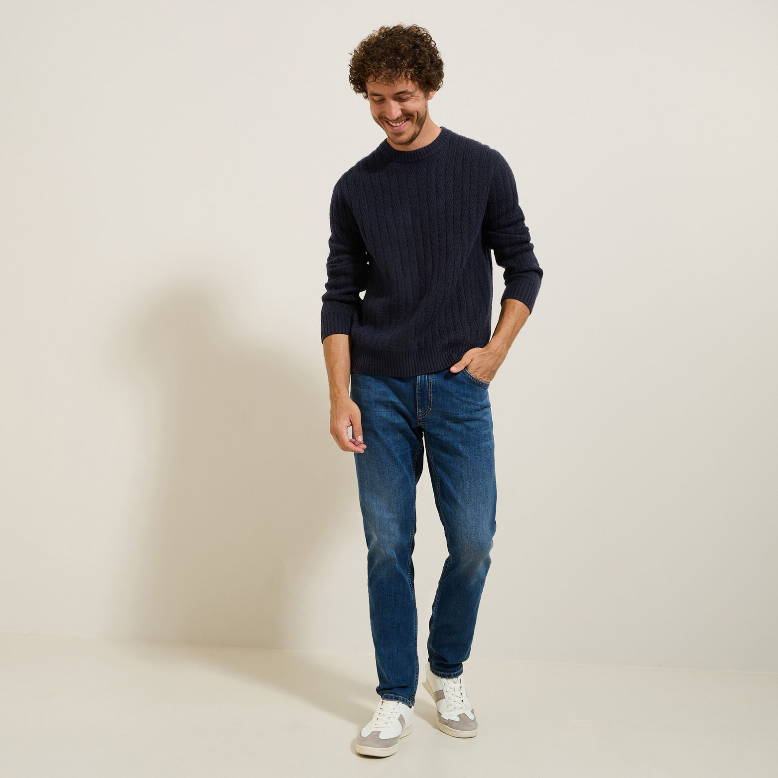 Kabeltrui met ronde hals