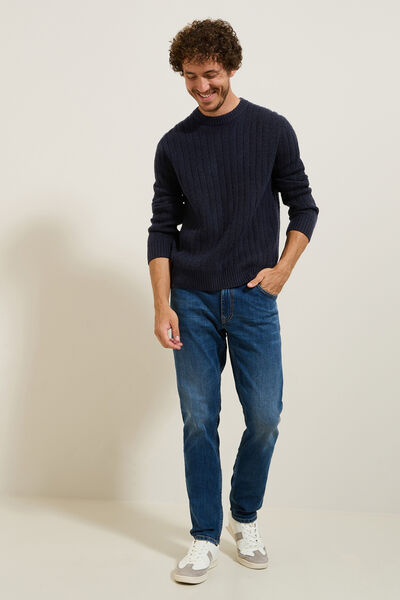 Pull col rond torsade