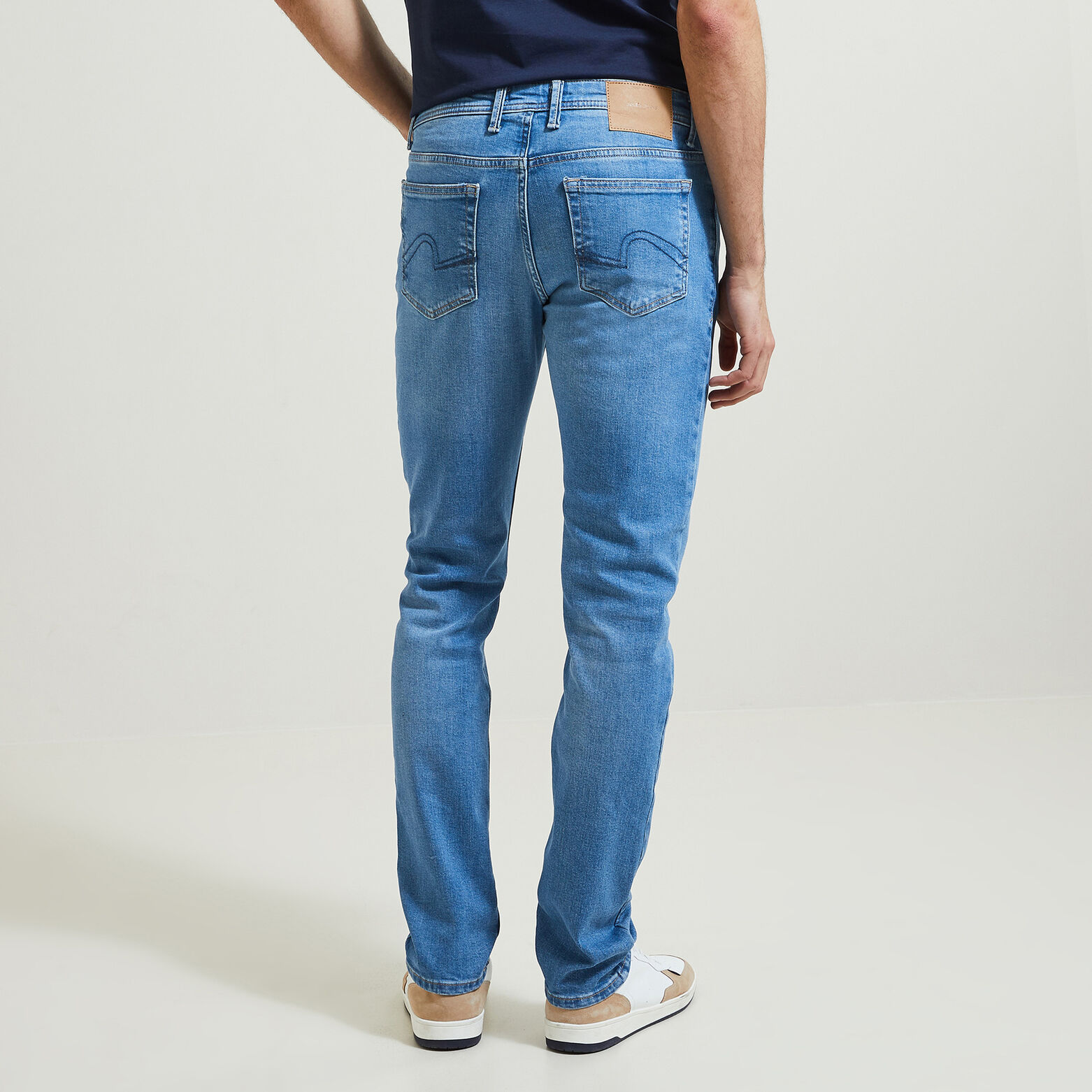 Straight jeans, 3 lengtes, in regeneratief katoen