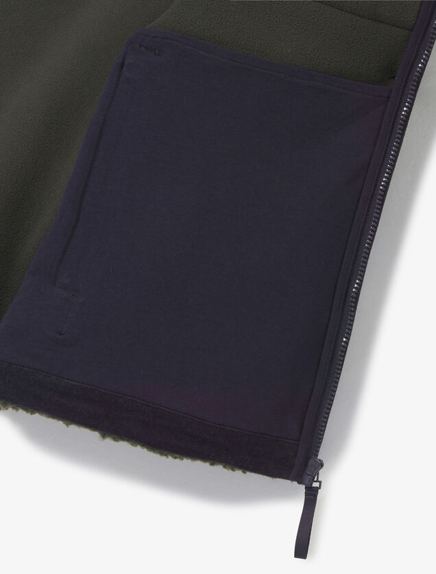 Veste zipp&eacute;e en sherpa contrast&eacute;e