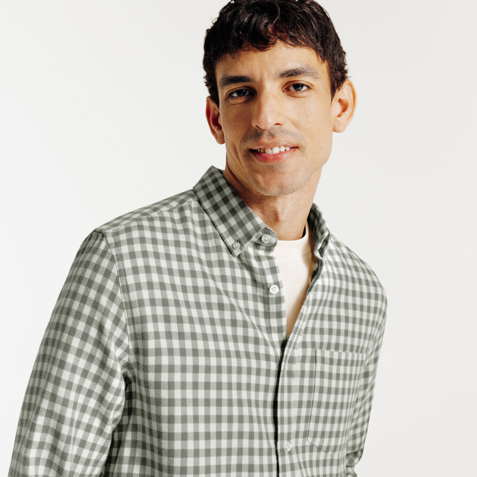 Geruit hemd in katoenflanel