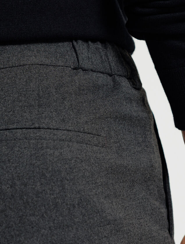 Pantalon large à plis flanelle