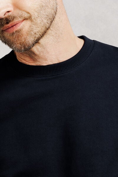 Sweat col rond molleton uni
