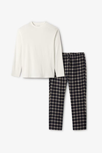 Ensemble pyjama flanelle &agrave; carreaux