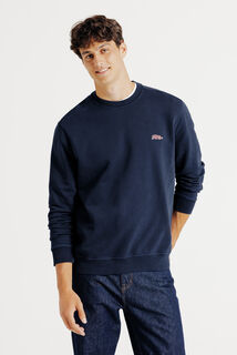 Sweat col rond effet d&eacute;lav&eacute; patch