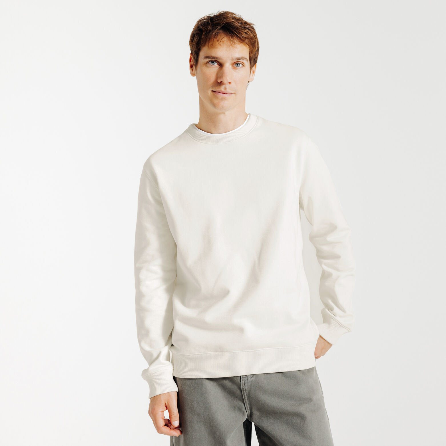Effen sweater met ronde hals