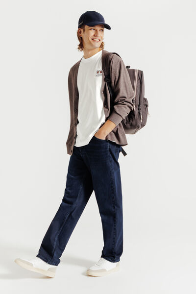 T-shirt in katoen met borduursel op de borst