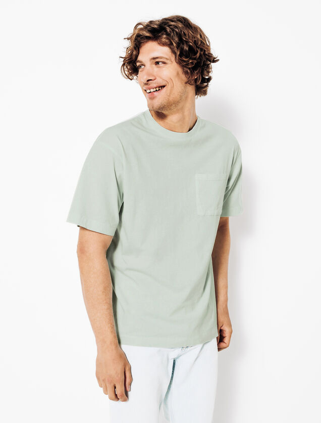 Tee shirt coton poche poitrine