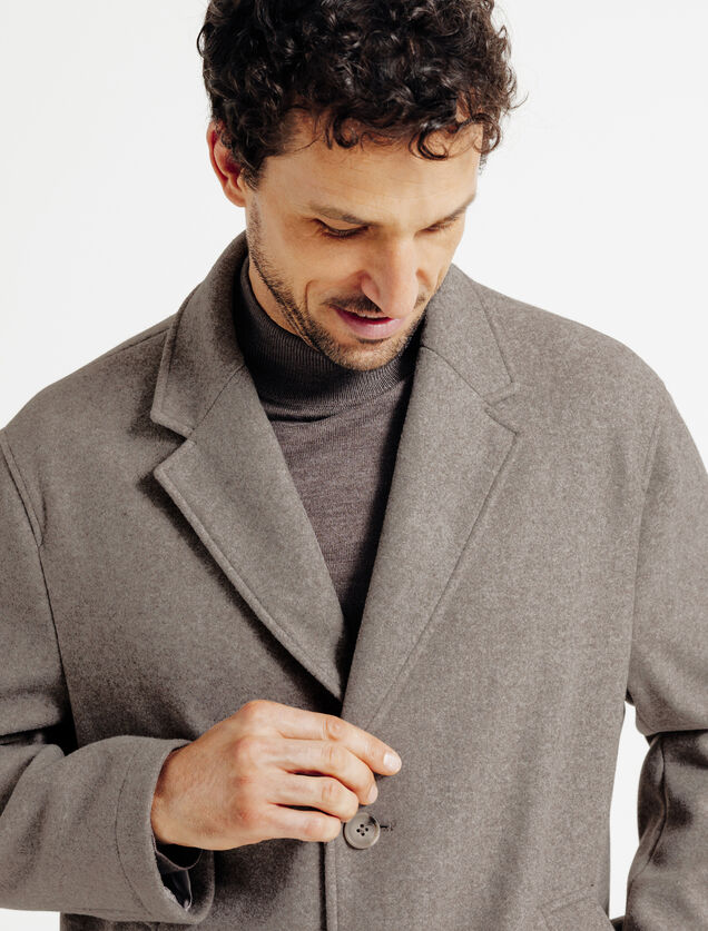 Manteau hiver long col tailleur