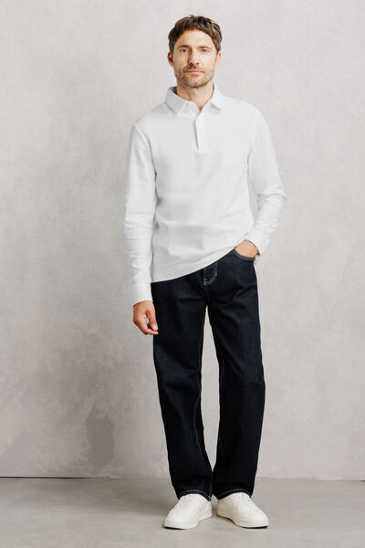 Effen polo met lange mouwen