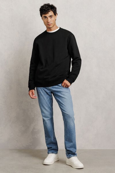 Sweat col rond molleton uni