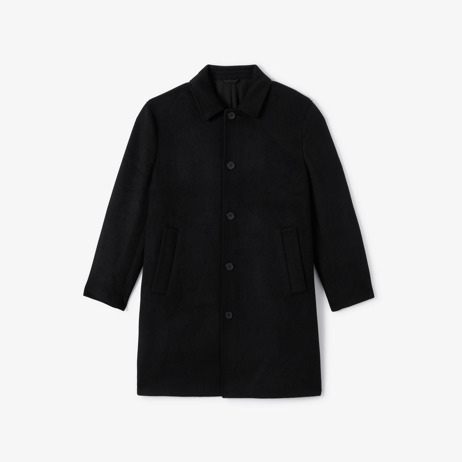Manteau long col chemise laine majoritaire