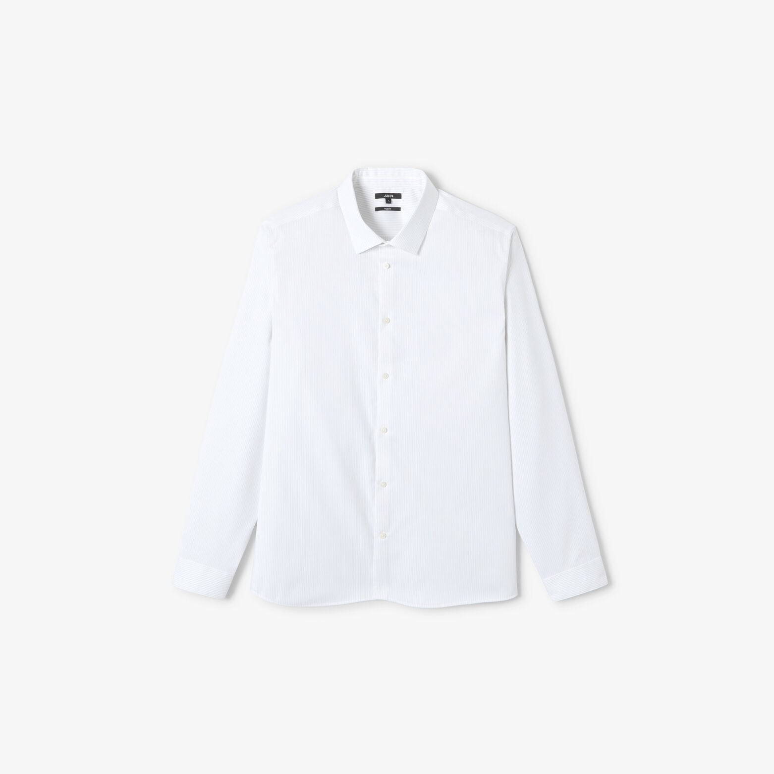 Chemise sans repassage regular en coton ray&eacute;e