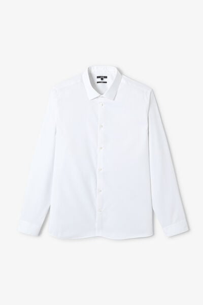Chemise sans repassage regular en coton ray&eacute;e