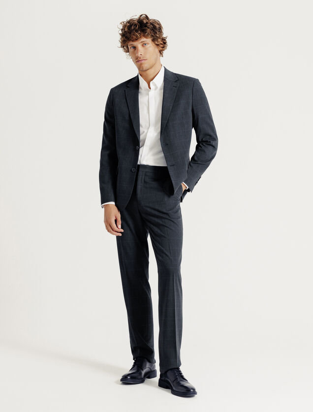 Geruite comfort kostuumvest