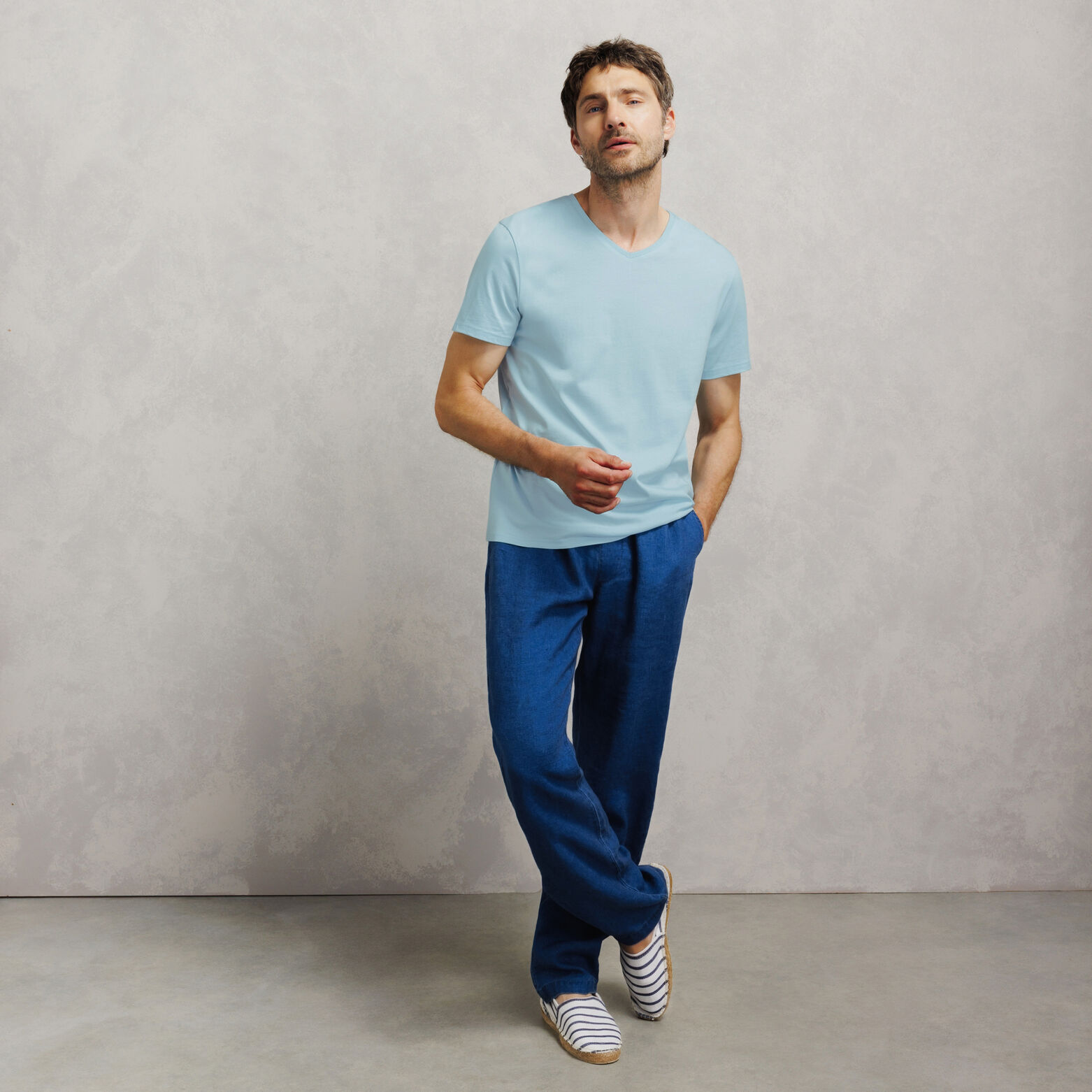 Tee shirt col V en coton