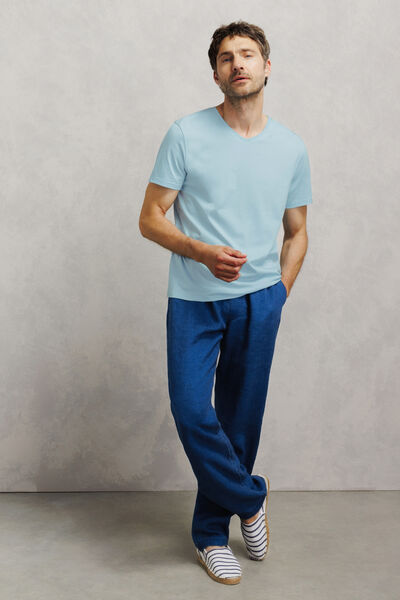 Tee shirt col V en coton