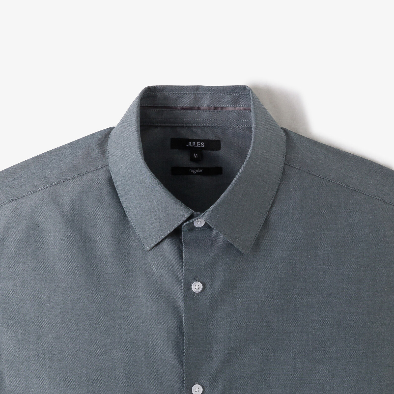 Strijkvrij regular fit hemd in katoen