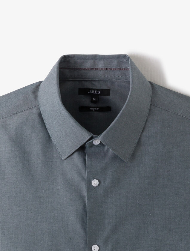 Strijkvrij regular fit hemd in katoen