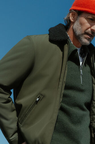 Blouson col chemise en sherpa amovible