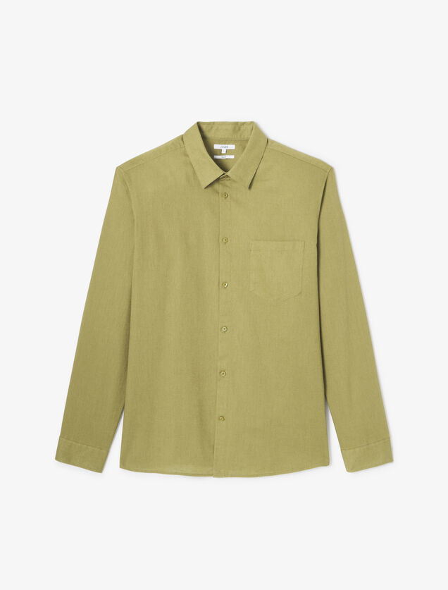 Chemise en coton lin unie