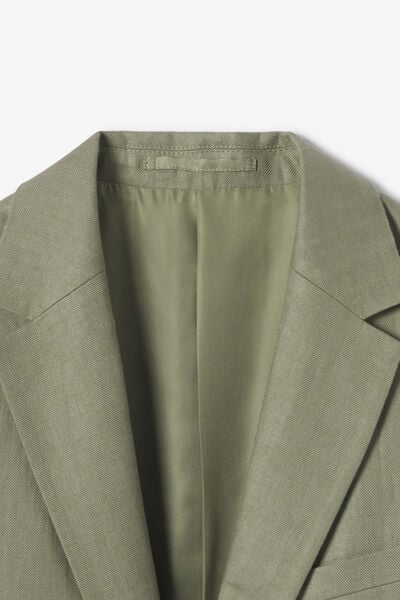 Veste de costume confort motif chevron 100% lin