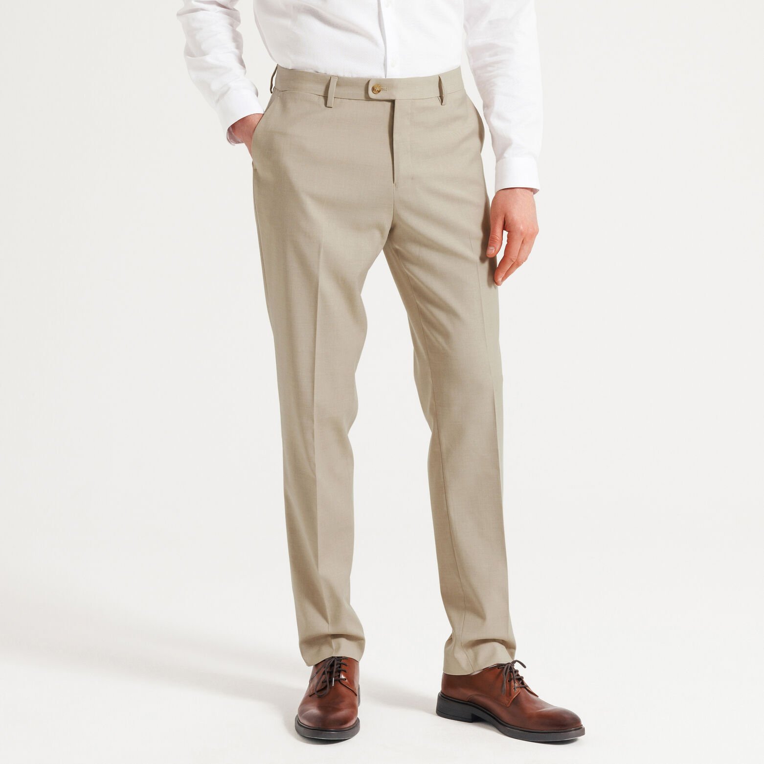 Comfort fit kostuumbroek in twill