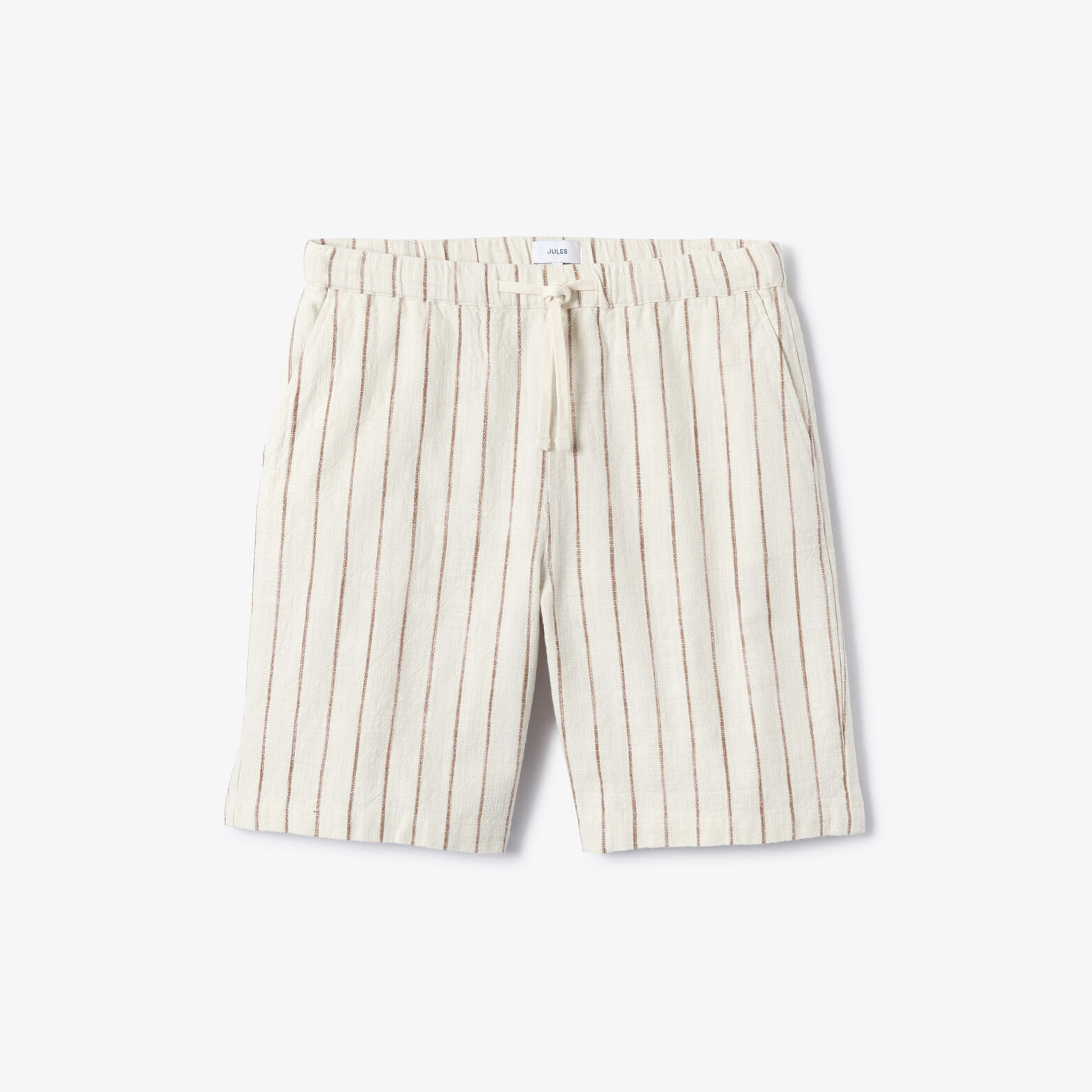 Gestreepte bermuda met elastische tailleband