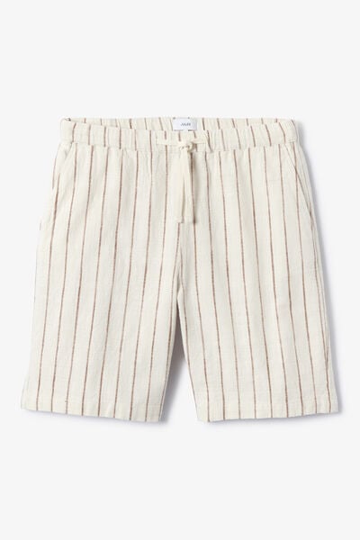 Gestreepte bermuda met elastische tailleband