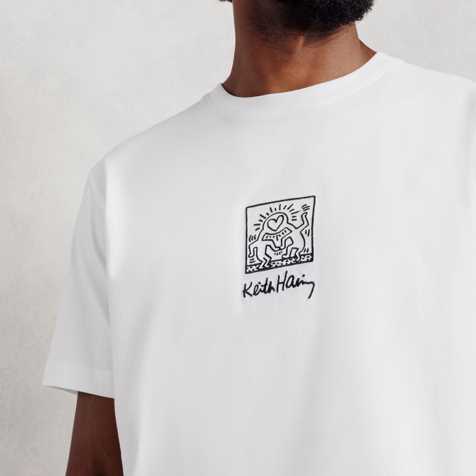 Geborduurd T-shirt relax licentie Keith Haring