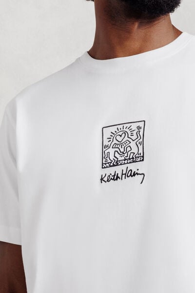 Geborduurd T-shirt relax licentie Keith Haring