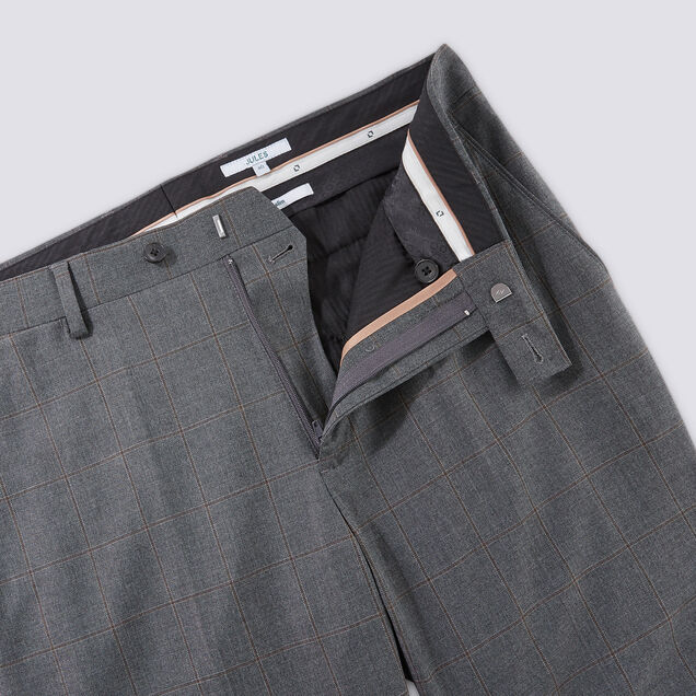 Pantalon de costume slim motif carreau fenêtre