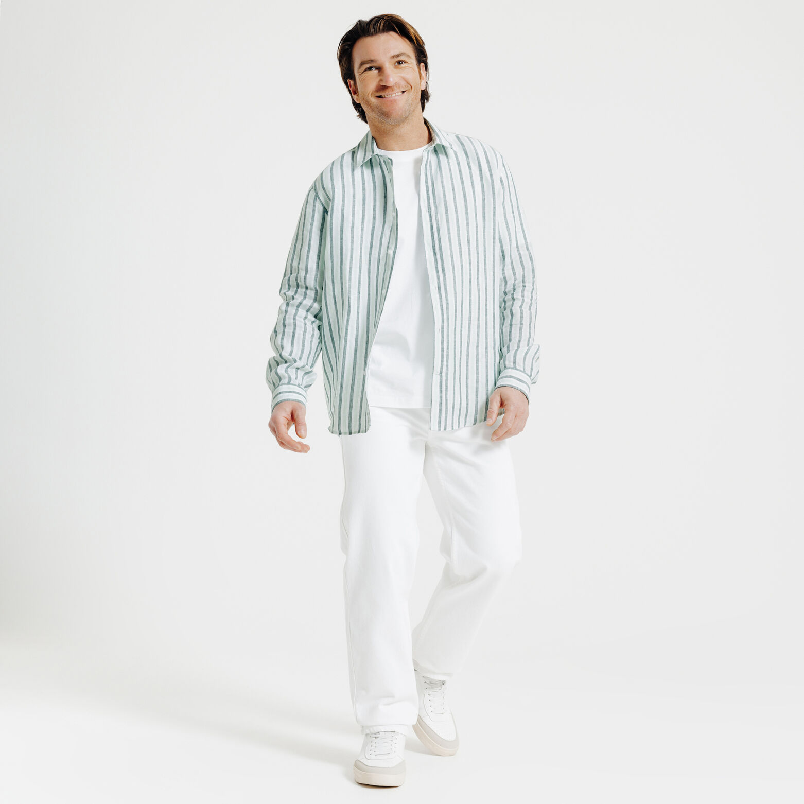 Gestreept hemd in linnen