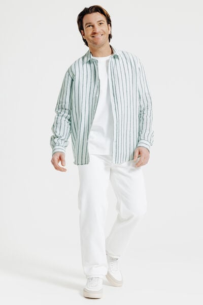 Gestreept hemd in linnen