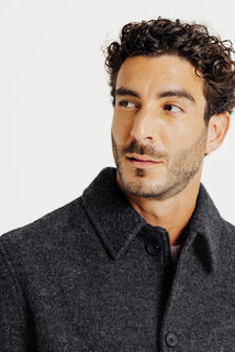 Blouson en laine col chemise