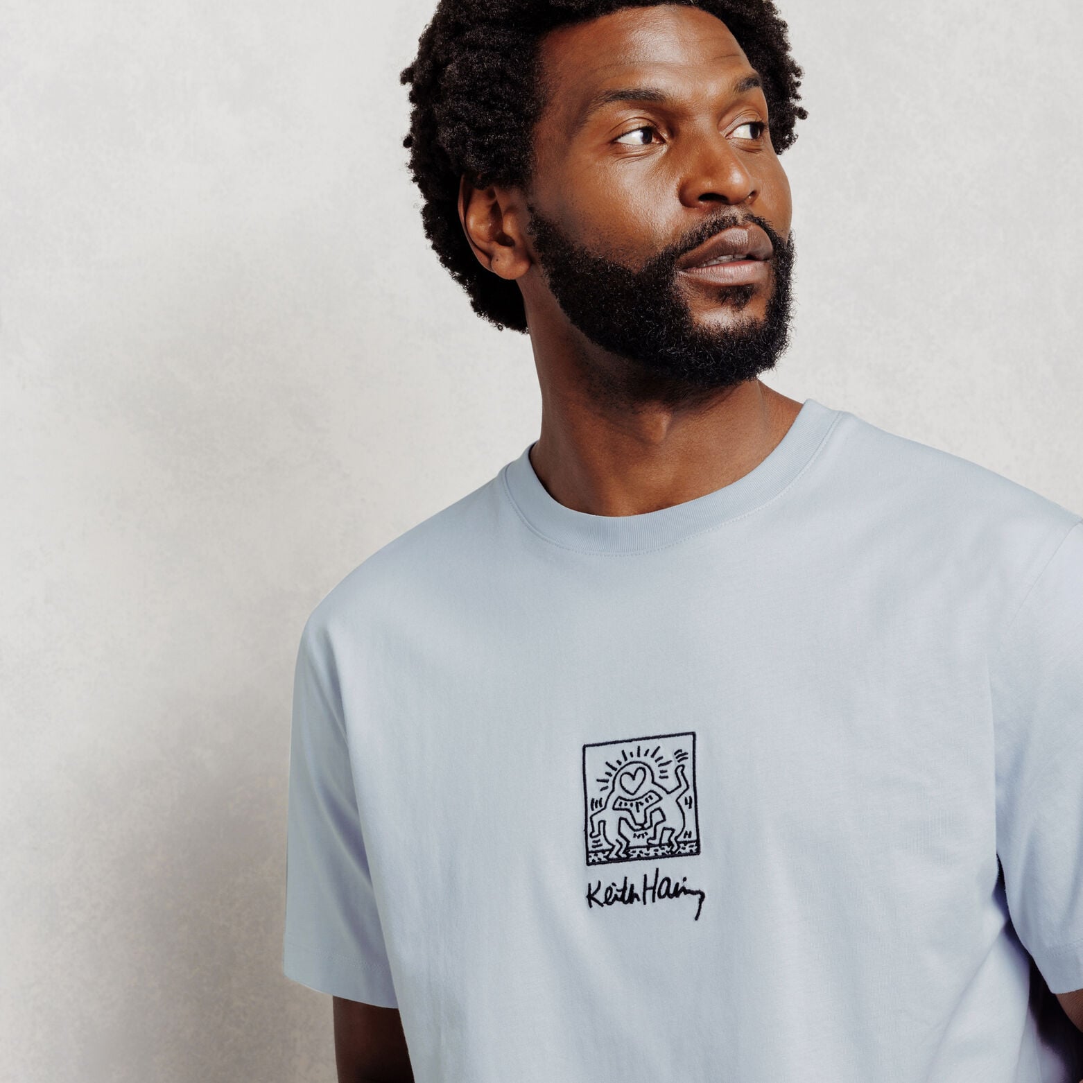 Geborduurd T-shirt relax licentie Keith Haring