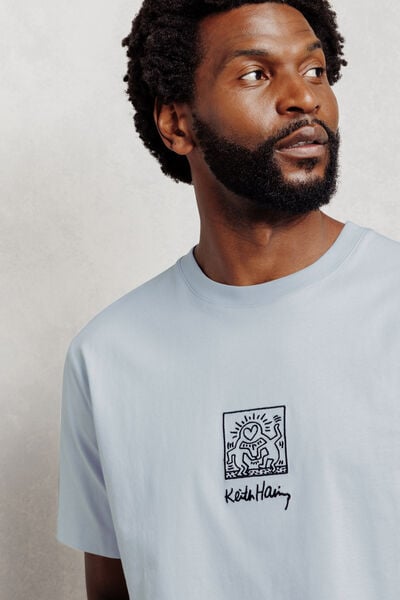 Geborduurd T-shirt relax licentie Keith Haring