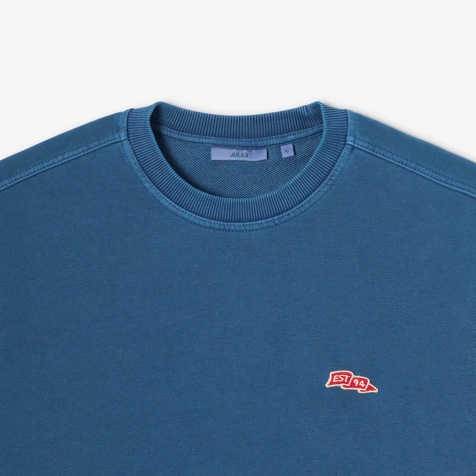 Sweat col rond effet délavé patch