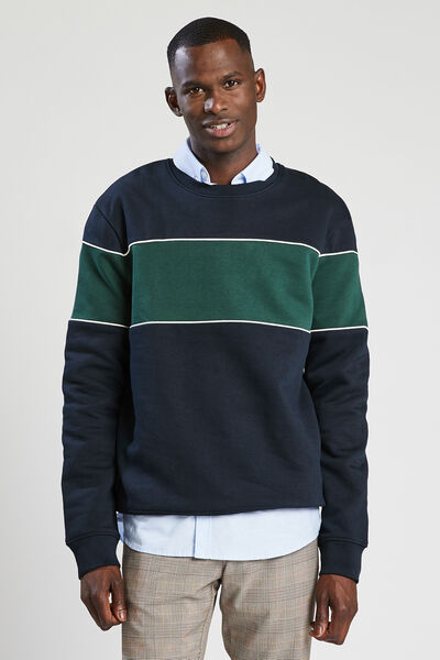 Colorblock sweater met ronde hals