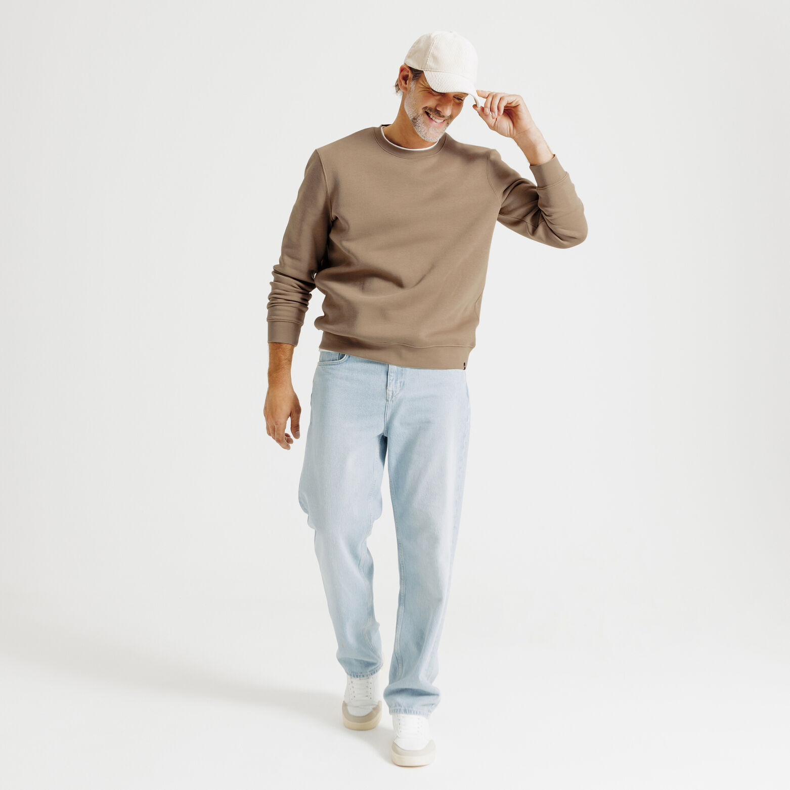 Effen sweater met ronde hals