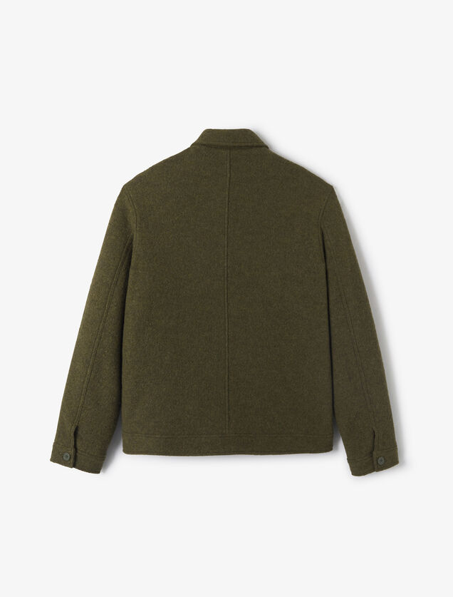 Blouson en laine col chemise