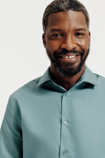 Slim effen strijkvrij hemd in katoen