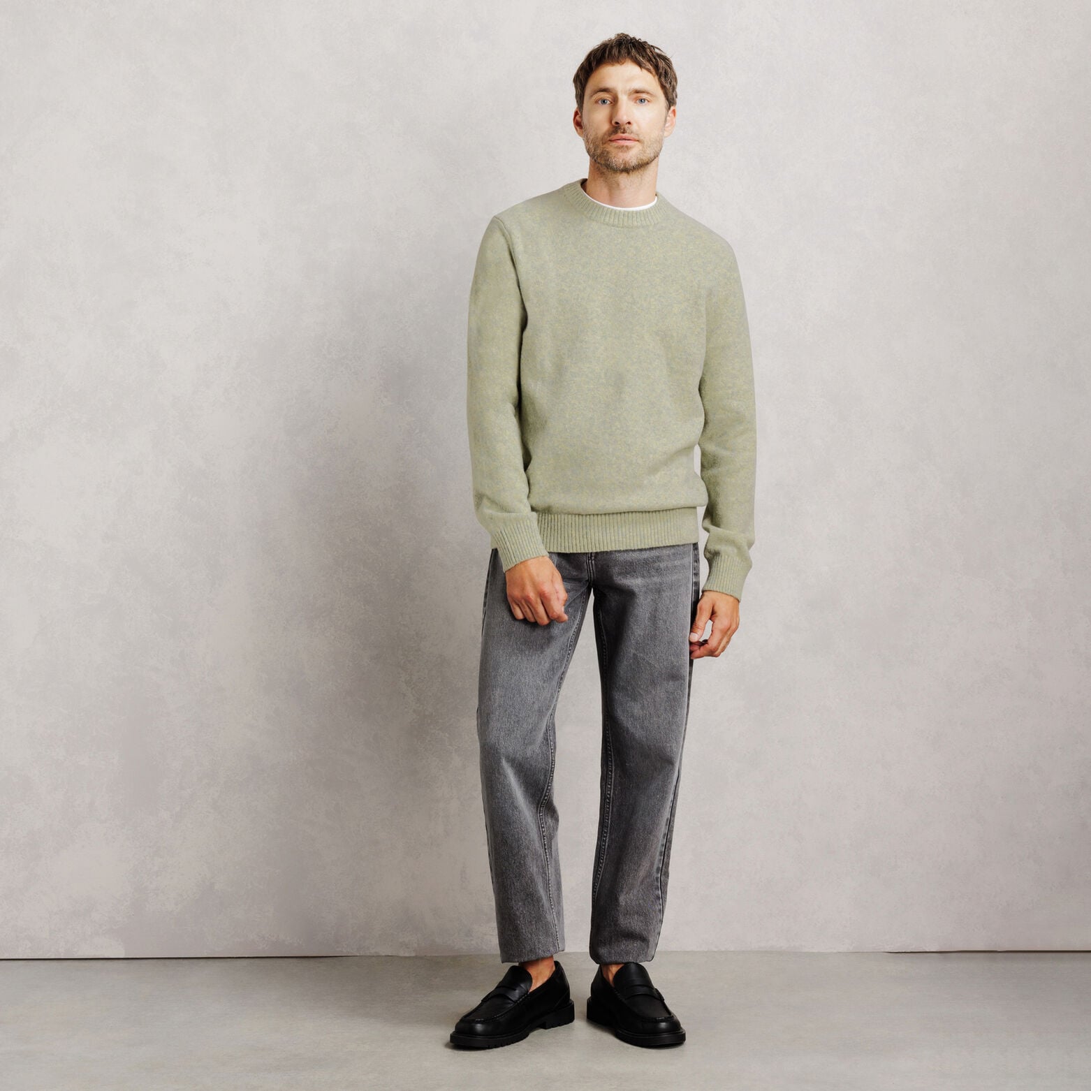 Pull col rond mousseux coton majoritaire