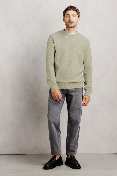 Pull col rond mousseux coton majoritaire